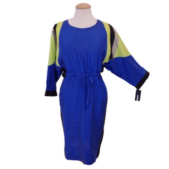 DKNY Donna Karan New York "Electric" Runway Silk Dress NEW- Sz. 2 - Picture 1 of 7